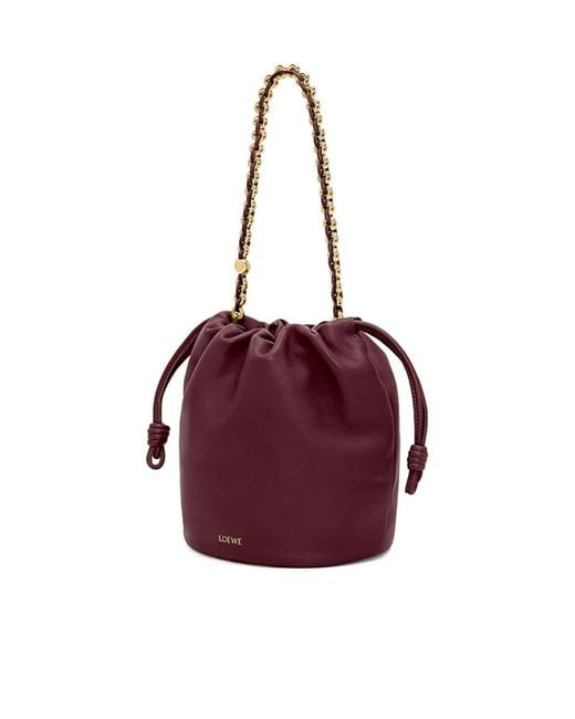 Loewe Red Flamenco Purse Bucket Bag