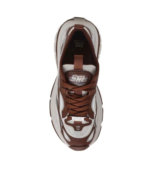 Steve Madden Brown Color-Block Retro Sneakers