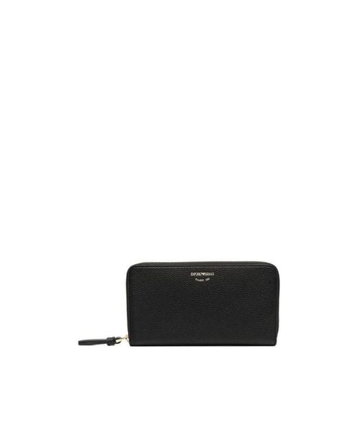 Emporio Armani Black Zipped Leather Purse