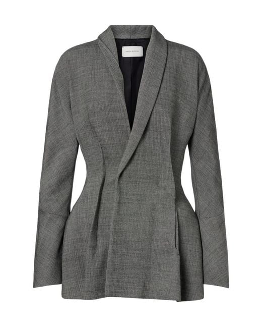 Magda Butrym Black Draped Wool-Blend Blazer