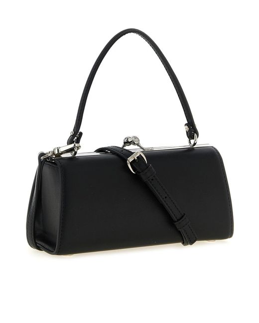 Vivienne Westwood Black Xl Frame Orb Plaque Tote Bag