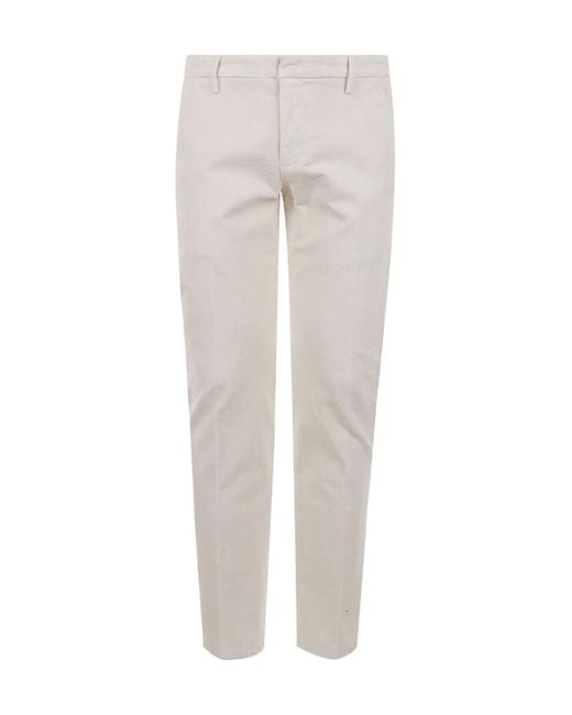 Dondup Gray Slim Chino Pants for men
