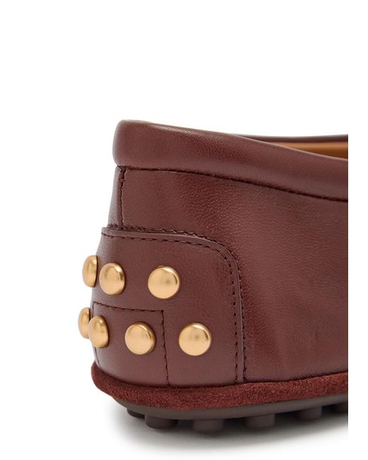 Tod's Brown Studded Flat Shoes