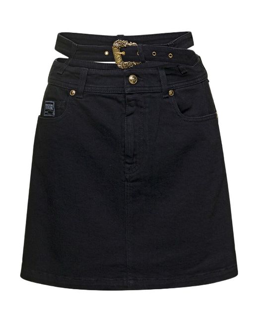 Versace Jeans Black Denim Skirt