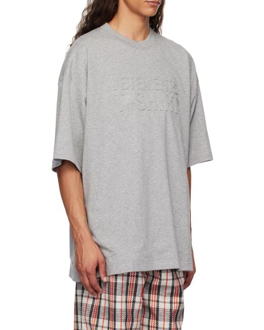 Vetements Gray Short-Sleeved T-Shirt for men