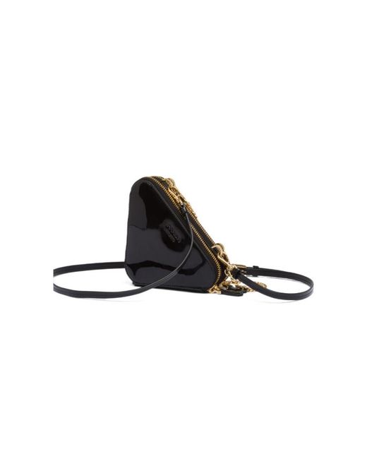Prada White Patent Leather Mini Pouch