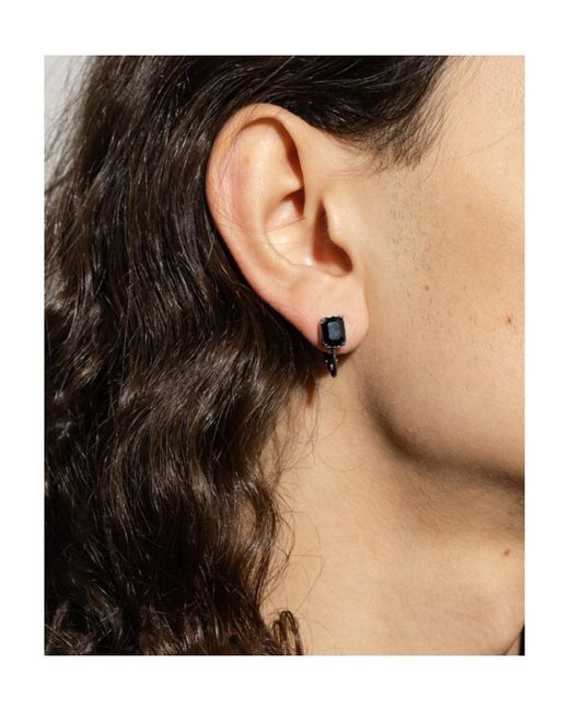 DSquared² White Ibra Crystal-Embellished Clip Earrings for men