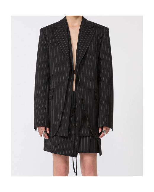 Sportmax Black Spxdivina Pinstriped Tailored Blazer