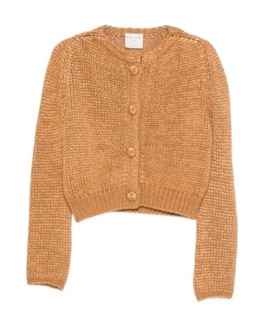 Forte_forte Natural Chunky-Knit Button-Up Cardigan