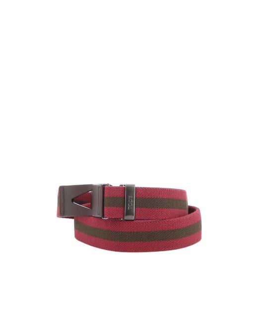 Tod's Purple Striped Snap-Buckle Belt for men