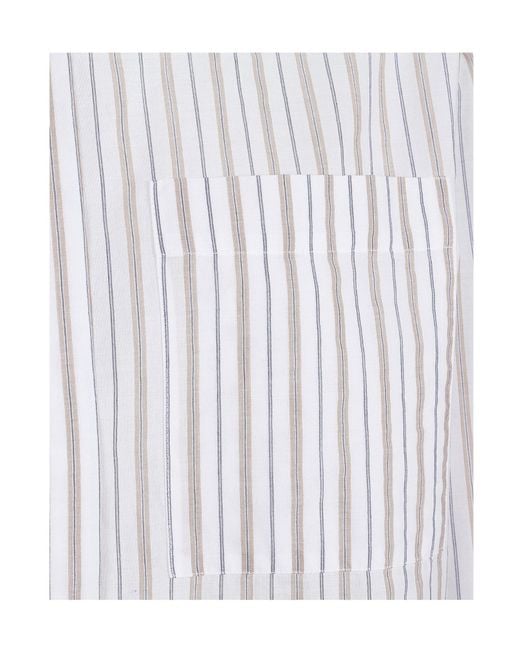 Peserico White Striped Long-Sleeve Shirt