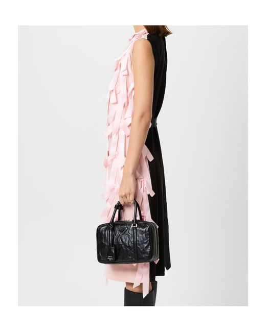 Prada Pink Sablé Bow-Tie Sleeveless Dress