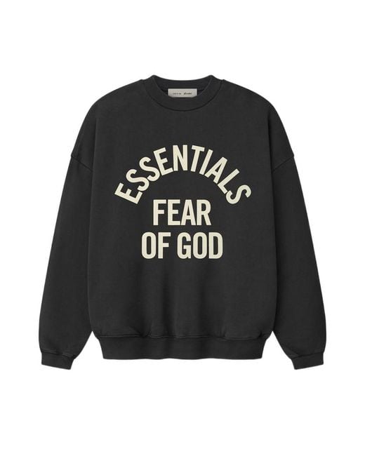 Fear Of God Black Essentials Campus 90S Crewneck Sweatshirt for men