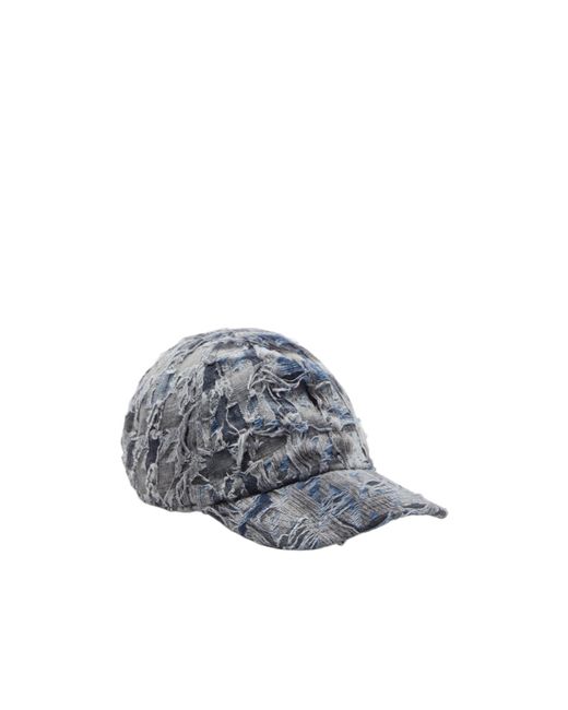 DIESEL Gray C-Pied Distressed Denim Baseball Cap for men