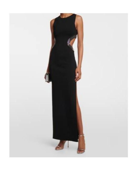 Galvan Black Mirrored Luna Cutout Maxi Dress