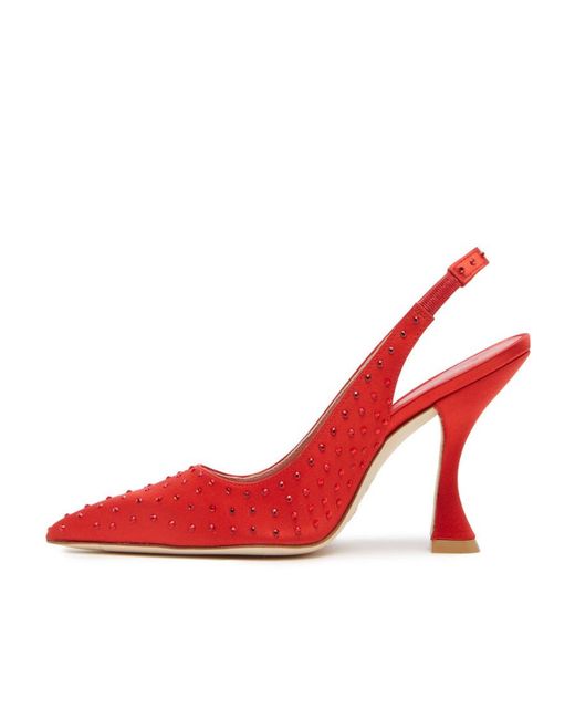 Stuart Weitzman Red Say Rhinestone Pumps