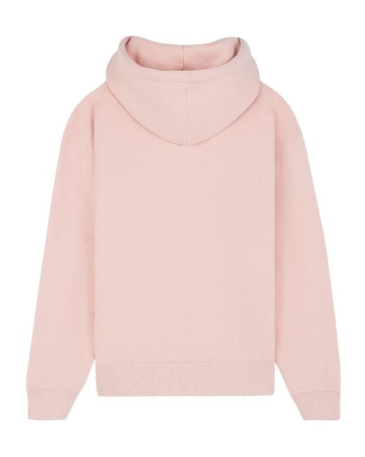 Maison Kitsuné Pink Maison Kitsuné Fox Head Patch Drawstring Hoodie