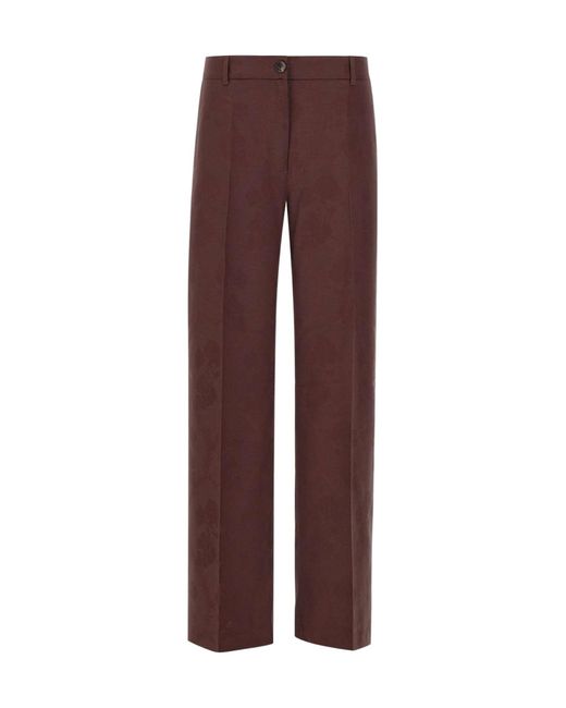 Etro Purple Straight-Leg Trousers