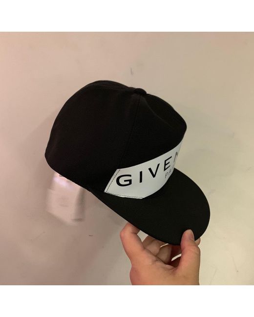 Givenchy Black Logo Snapback Cap for men