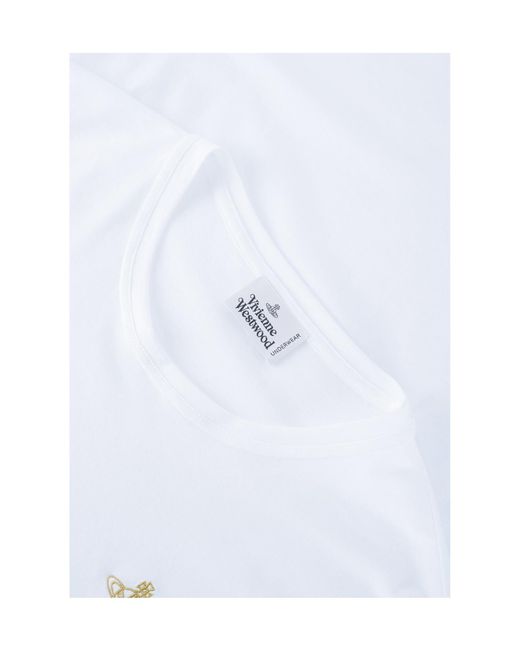 Vivienne Westwood White Embroidered Crewneck T-Shirt for men