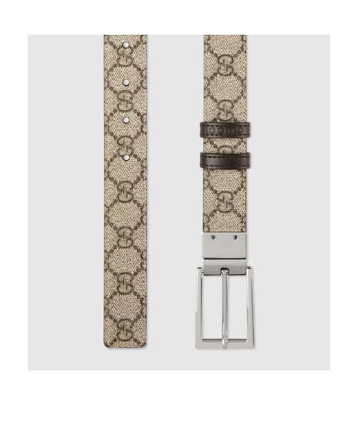 Gucci White Reversible Rectangle Buckled Belt for men