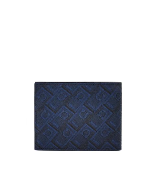 Ferragamo Blue Ferragamo Monogram Bifold Wallet for men