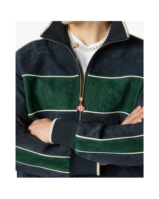 Casablanca Blue Suede Track Jacket for men