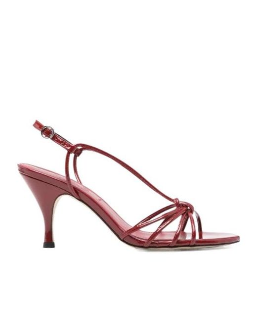 Aeyde Pink Solange Knotted Strappy Leather Sandals