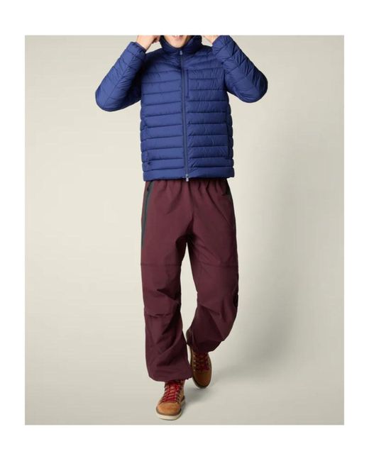 Save The Duck Blue Logo Hooded Puffer Jacket for men
