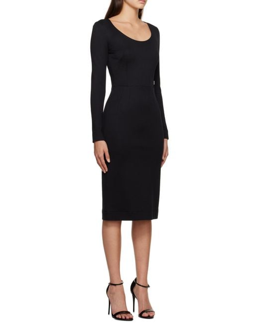 Dolce & Gabbana Black Dg Logo Midi Dress