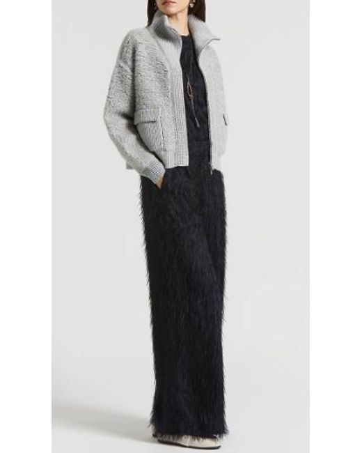 Peserico Blue Brushed-Finish Trousers