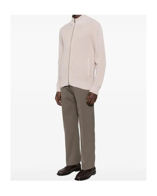 Drumohr Multicolor Ribbed Zip-Front Cardigan for men
