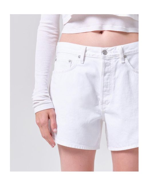 Agolde White Leith Short