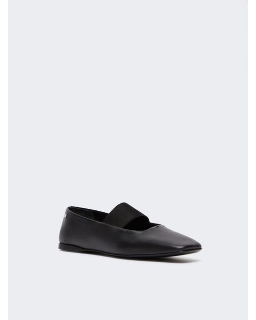 Max Mara Black Square-Toed Ballet Shoes