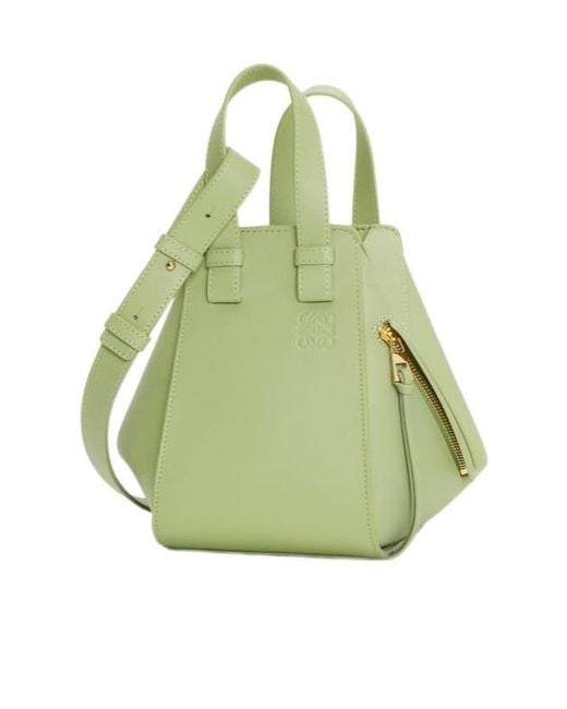 Loewe Green Hammock Logo Embossed Shoulder Bag
