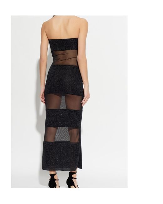 Oseree Black Oséree Glitter Strapless Dress