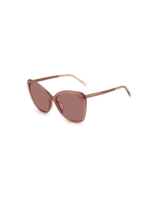 Jimmy Choo Pink Eyewear Ele Butterfly Frame Sunglasses