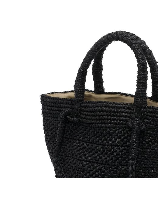 IBELIV Black Arona Woven Tote Bag