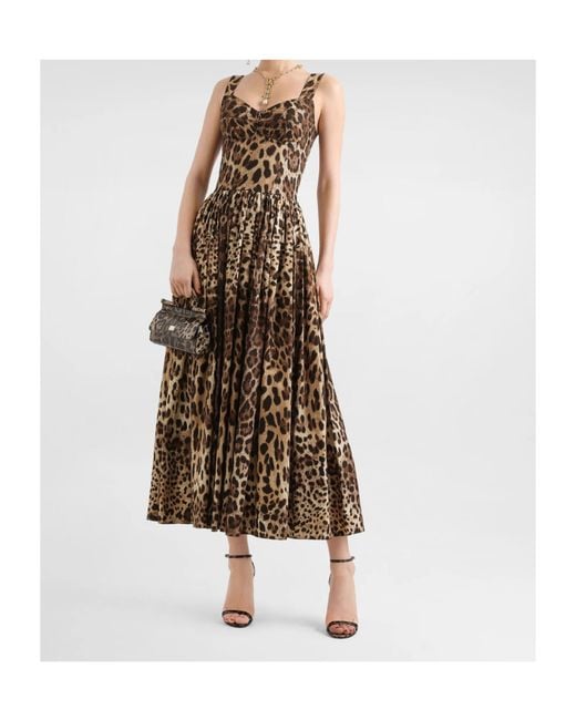 Dolce & Gabbana Multicolor Leo- Poplin Dress