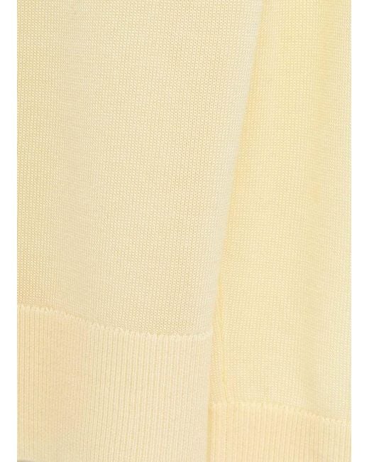 Totême  Yellow Totême Crewneck Long-Sleeved Knitted T-Shirt