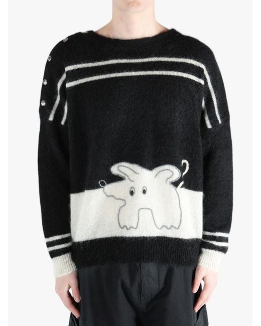 Enfants Riches Deprimes Black Long-Sleeve Striped Sweater for men