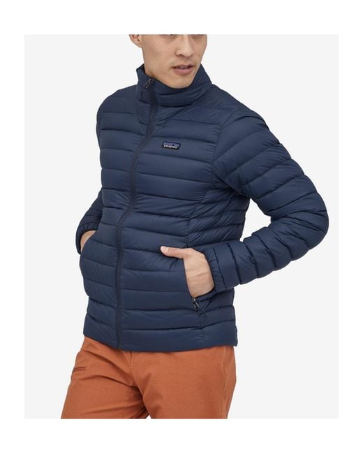 Patagonia Blue Logo-Patch Padded Down Jacket for men