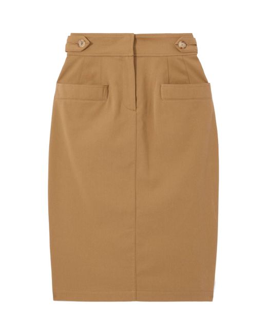 Chloé Natural Twill Midi Skirt