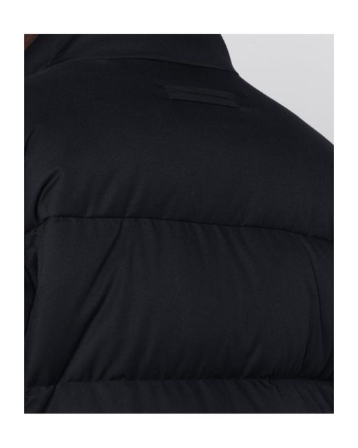 Zegna Black Zip-Up Down Jacket for men