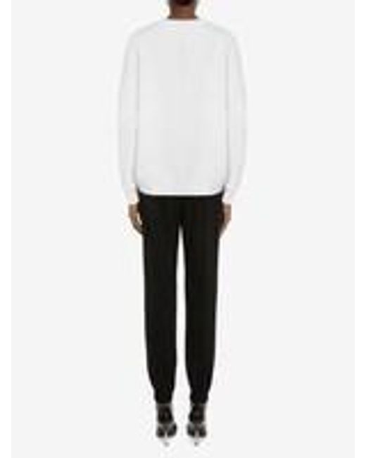 McQueen White Graffiti Print Sweatshirt