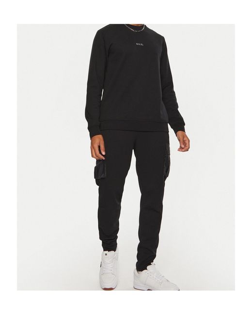 BALR Black Elastic Waist Sweatpants for men