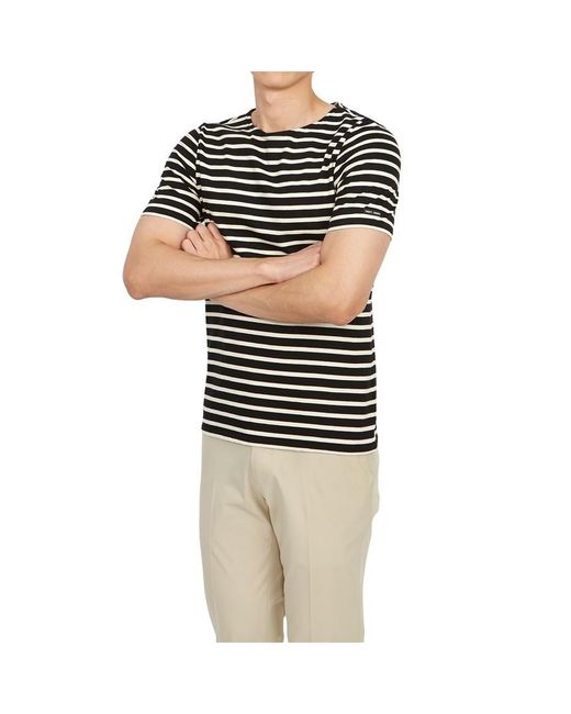 Saint James Black Striped Short-Sleeved T-Shirt for men