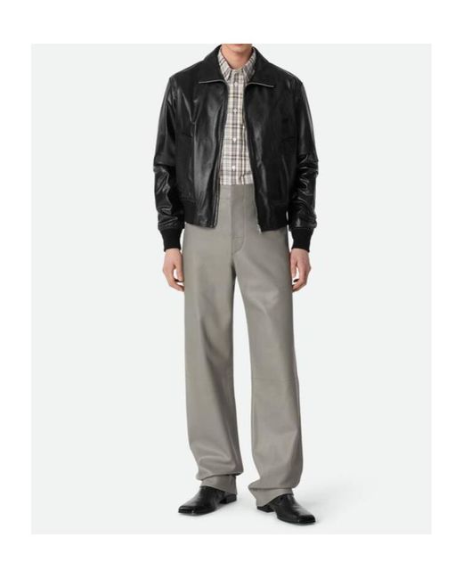 Bottega Veneta Black Leather Jacket for men