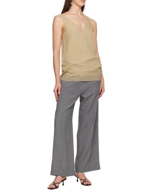 Totême Gray Totême Drawstring Straight Leg Trousers