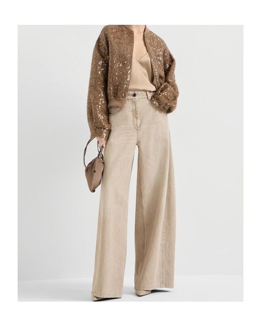 Brunello Cucinelli Natural V-Neck Sleeveless Top